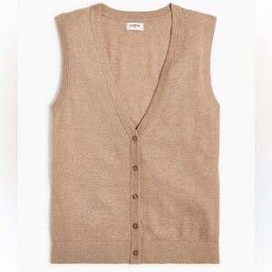J.Crew Button-Front Sweater Vest | Size XS | Tan | 100% Cotton
